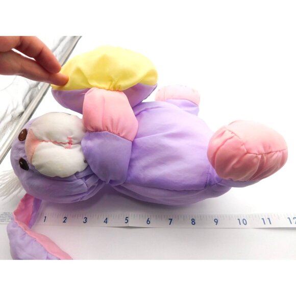 Vintage Fisher Price Puffalump Purple Easter Egg Bunny Nylon Plush 12" READ - Picture 8 of 8